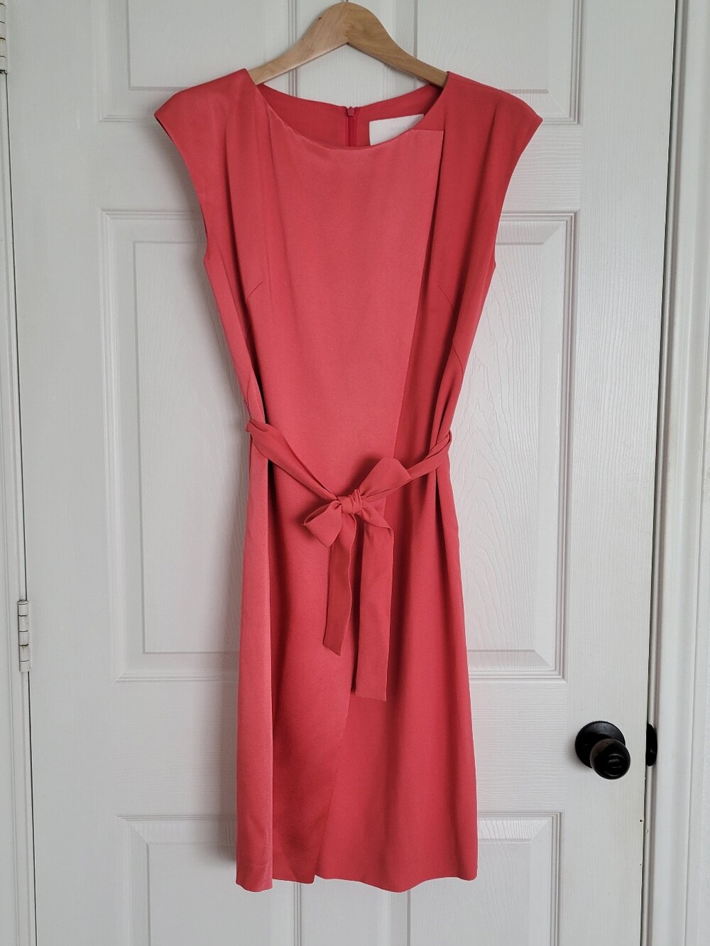 BOSS Hugo Boss Dadoria Coral Tie-Belt Cap-Sleeve Sheath Dress